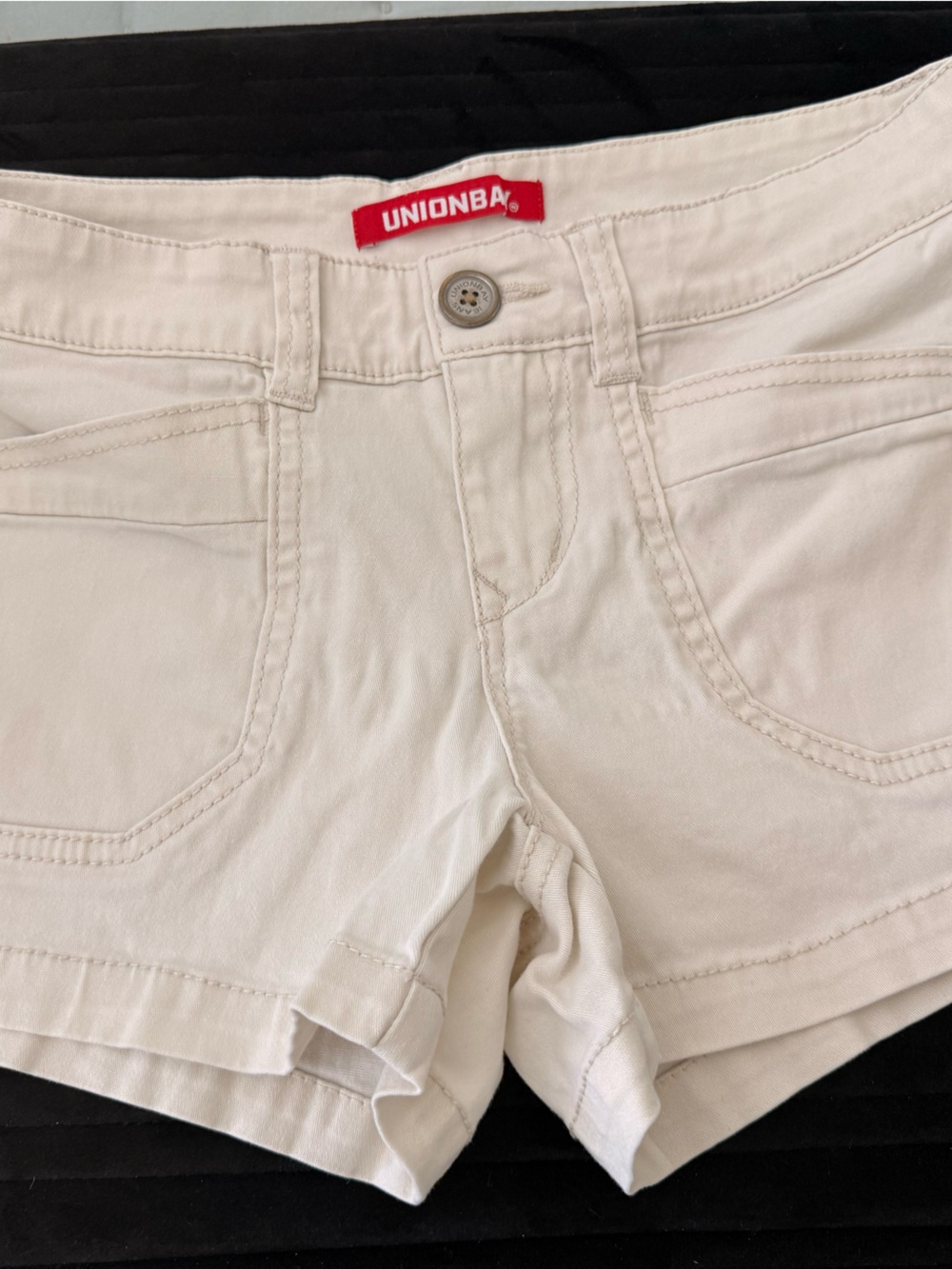 UNIONBAY Cream Slim Straight Shorts
